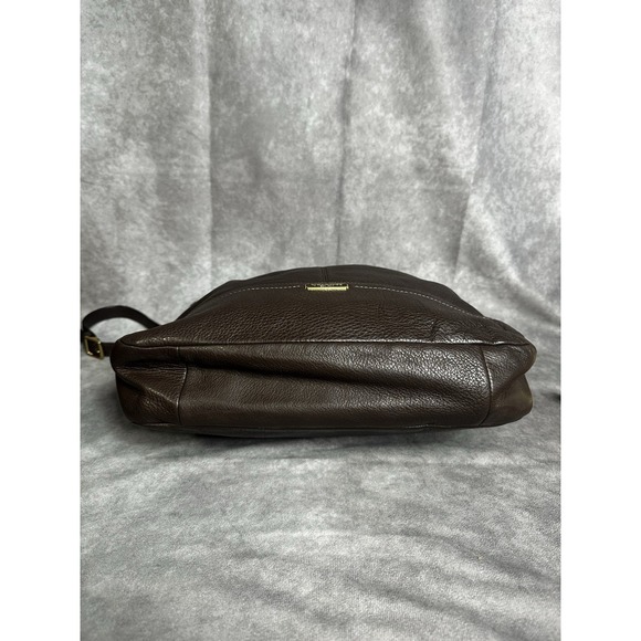Coach F23293 Pebble Leather Hobo 2Way Shoulder Hand Bag Zip Closure Brown - Picture 10 of 10